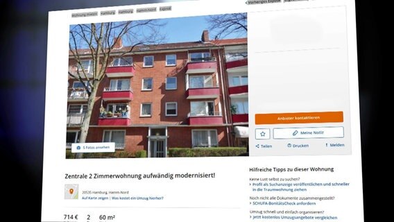 Wohnungsanzeige © NDR Foto: Screenshot