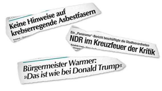 Schlagzeilen zur Panorama 3 Berichterstattung über Asbest © NDR Foto: Screenshot