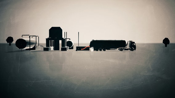 Das Salz aus dem Lagerstättenwasser von Wintershall Dea geht überwiegend per Tanklastzug zu Kläranlagen und wird in Flüsse eingeleitet. © NDR 