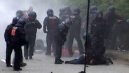 Polizei bringt G20 Demonstranten zu Boden  