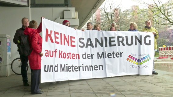 Mieter protestieren gegen Mieterhöhung © NDR Foto: Screenshot