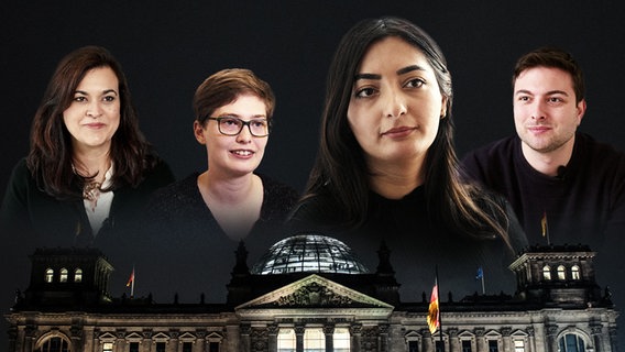Franziska Hoppermann (CDU), Karoline Otte (Grüne), Max Mordhorst (FDP) und Reem Alabali-Radovan (SPD)  