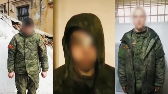 Thumbnail: Drei russische Soldaten, unkenntlich gemacht. © NDR Foto: screenshot