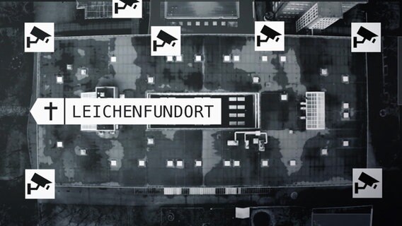 Karte mit dem Leichenfundort und Kameras. © NDR Foto: Screenshot