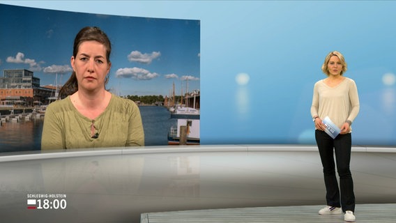 Dorothea Kater, Schulpsychologin, ist zugeschalten ins Sendestudio des NDR während der Schleswig-Holstein 18 Uhr Sendung mit der Moderatorin Marie-Luise Bram. © NDR 