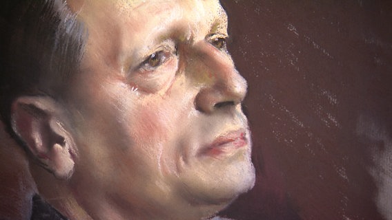 Ein gemaltes Porträt zeigt  Andreas Predöhl Direktor des IWF seit 1934. © NDR 