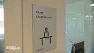 Ein Schild mit der Überschrift "Team Station 4+5" hängt an einer Tür in der Klinik für Junges Leben der Vorwerker Diakonie in Lübeck. © NDR 