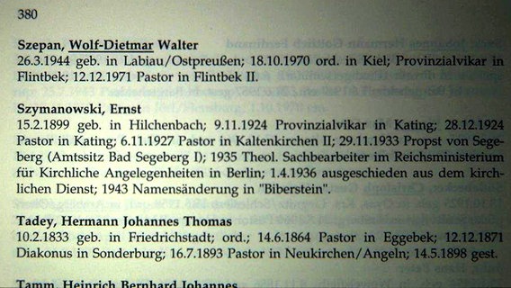 Ein Personenregister Ein Personenregister © NDR Foto: NDR