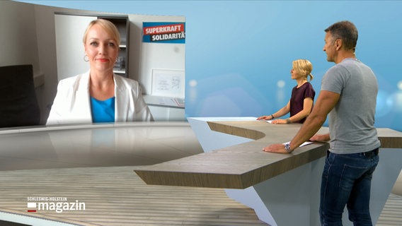 Laura Pooth, Vorsitzende Landesrundfunkrat, ist für ein Interview ins Sendestudio des NDR zugeschaltet. © NDR 