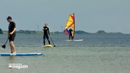 Stanb-Up-Paddler sind auf der Ostsee unterwegs. © NDR 