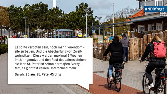 Menschen fahren auf einer Fahrradstraße in St. Peter Ording © Imago Foto: Imago / Olaf Döring