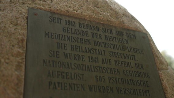Der Gedenkstein auf dem Campus der Universität Lübeck © NDR Foto: Screenshot