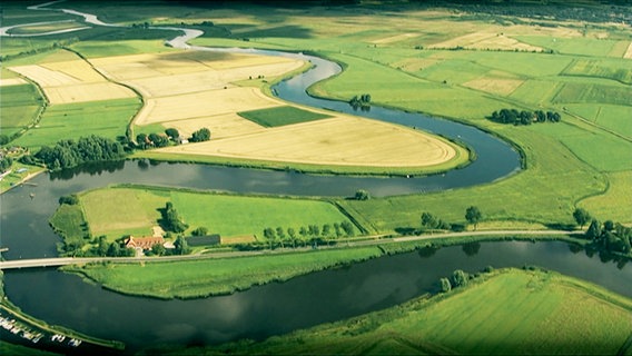 Der Eiderkanal aus der Vogelperspektive. © NDR 
