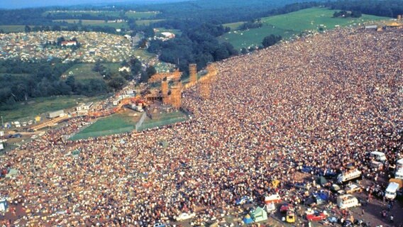 Blick auf das Woodstock Festival Gelände. © NDR/Barry Z. Levine 