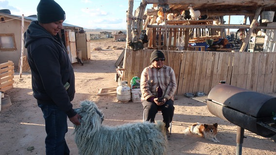 Das Leben im Navajo-Reservat ist hart. Auch ohne Dürre. Trotzdem liebt Irene Bennalley die Ruhe, wenn sie mit ihren Tieren im Sommer in die Berge zieht. © NDR/Audrey Stimson 