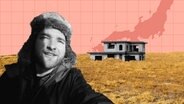 Bildmontage: Young Adventurer Samuel vor einem Haus in Japan. © NDR 