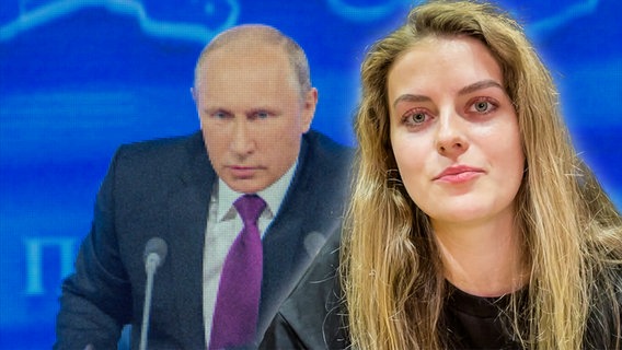 Russische Journalistin neben Wladimir Putin © NDR 