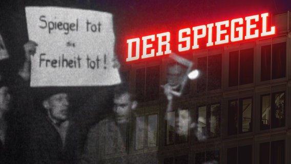 Demonstranten mit dem Plakat: "Spiegel tot, Freiheit tot!" © NDR 