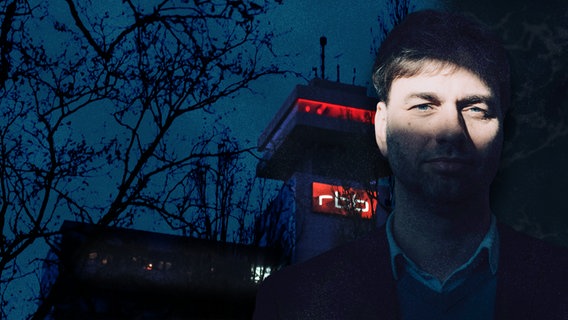 Links im Bild das Gebäude des RBB bei Nacht. Rechts der Kopf des Grünenpolitikers Stefan Gelbhaar. © picture alliance / Jörg Carstensen Foto: Joerg Carstensen