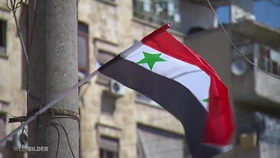 Syrian flag waving in the wind  