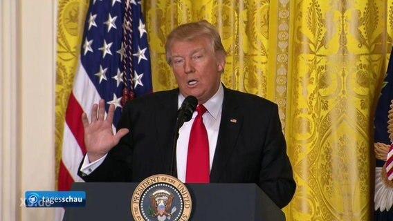 US-Präsident Donald Trump bei einer Rede im Weißen Haus.  