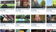 Die Startfenster verschiedener Videos von Nachrichtenmagazinen.  