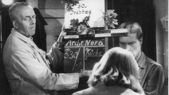 Historische Aufnahme von den Dreharbeiten zu dem Film "Arche Nora" im Jahr 1947 © Staatsarchiv Hamburg 