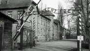 Das Lagertor des ehemaligen KZ Auschwitz mit dem Schriftzug "Arbeit macht frei". © dpa - Bildarchiv Foto: Brix