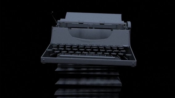 Ein Screenshot aus dem Video von Hannes Seth zeigt die Animation einer Schreibmaschine. © NDR/ Hannes Seth 