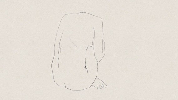Ein Screenshot aus dem Video von Marina Straub zeigt die Zeichnung einer nackten Frau. © NDR/ Marina Straub 