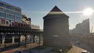 Rundbunker - Zombeck-Turm - am Baumwall / Vorsetzen am Hamburger Hafen © NDR Foto: Jochen Lambernd