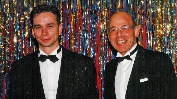 Götz Eipper und Hartmut Hofmann bei einer Veranstaltung im CCH zu Beginn der 1990er-Jahre © Privat 