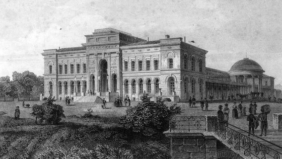Bahnhof Braunschweig, Stahlstich von Joseph Maximilian Kolb aus den Jahren um 1850. © akg-images Foto: akg-images