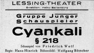Titelblatt des Programmhefts vom Lessing Theater zum Stück "Cyankali" von Friedrich Wolf, 1929 © picture-alliance / akg-images | akg-images Foto: akg-images
