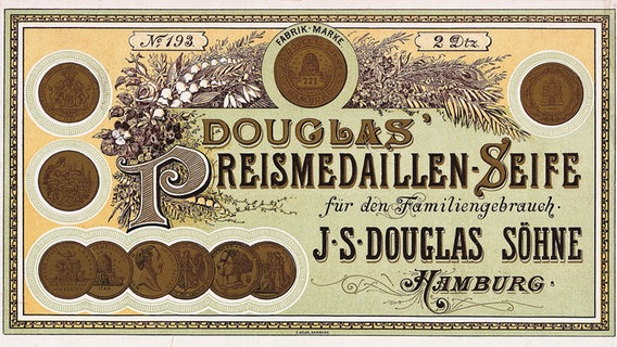 Historisches Etikett der Douglas Preismedaillen-Seife © Douglas GmbH 