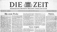 Ausschnitt der Titelseite der Erstausgabe der Wochenzeitung "Die Zeit" vom 21. Februar 1946 © picture-alliance / akg-images Foto: akg-images