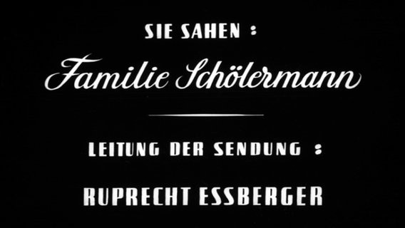 Abspann der TV-Familienserie "Familie Schölermann" © NDR Foto: NDR