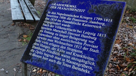 Tafel mit Erklärungen zu einem Denkmal im Park © NDR.de Foto: Florian Wöhrle