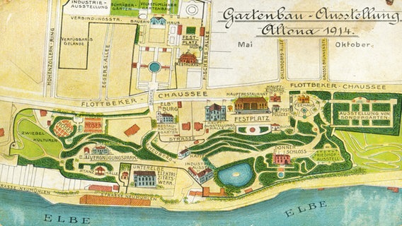 Plan der Gartenbauausstellung Altona 1914 Plan der Gartenbauausstellung Altona 1914