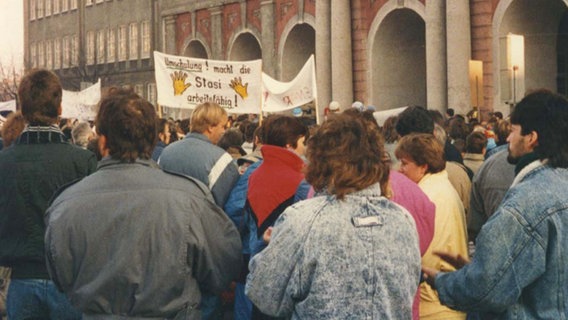 Demonstranten in Rostock  