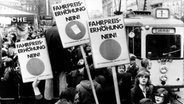 Demonstration gegen Fahrpreiserhöhungen in Hannover 1969. © picture-alliance / dpa 