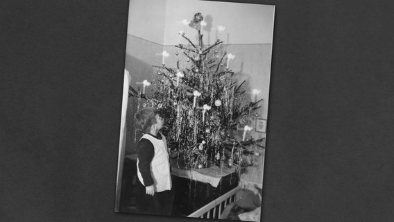 Ein Junge blickt auf einen geschmückten Weihnachtsbaum. © Stiftung Freilichtmuseum am Kiekeberg Foto: Privat
