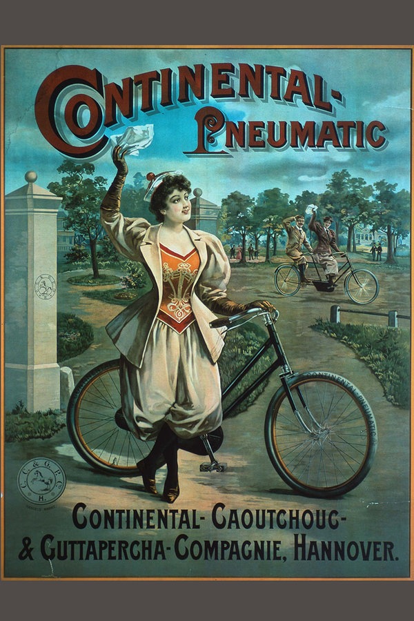 Werbeplakat der Continental-Werke Hannover für Pneumatik-Reifen, um 1895. © picture-alliance / akg-images | akg-images 