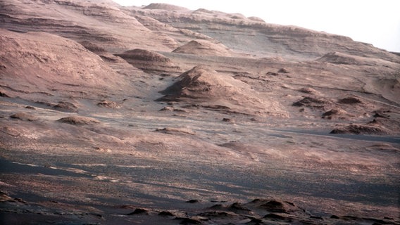 Eine Aufnahme der Marsoberfläche durch eine Kamera des Rovers Curiosity. © NASA/JPL-Caltech 