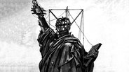 New York: Bau der Freiheitsstatue 1886 (Kupferstandbild von F.A. Bartholdi, Holzstich aus der Leipziger Illustrierten Zeitung1886), aufgestellt 1886, Höhe 46 Meter © picture-alliance / akg-images 