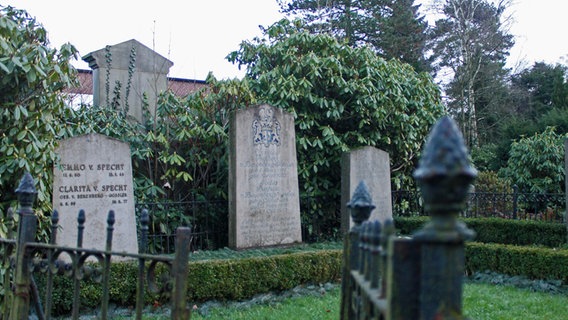 Grabanlage der Familie Berenberg-Gossler mit Grabsteinen auf dem Niendorfer Friedhof. © NDR Foto: Daniel Sprenger