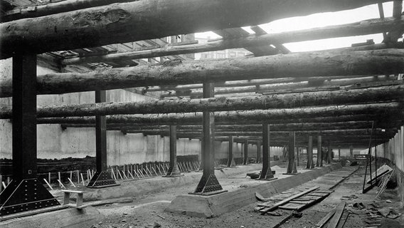 Bauarbeiten für die U-Bahnstation Hellkamp in Hamburg-Eimsbüttel im Jahr 1913 © Staatsarchiv Hamburg 