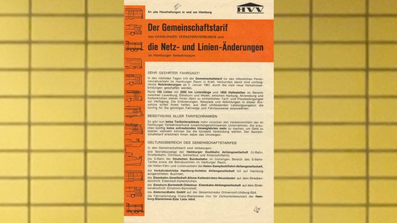 HVV-Flyer über den Gemeinschafstarif von 1967. © HVV 