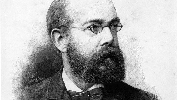 Porträt des Mediziners Robert Koch um 1882 (Holzstich nach Fotografie). © picture-alliance / akg-images 