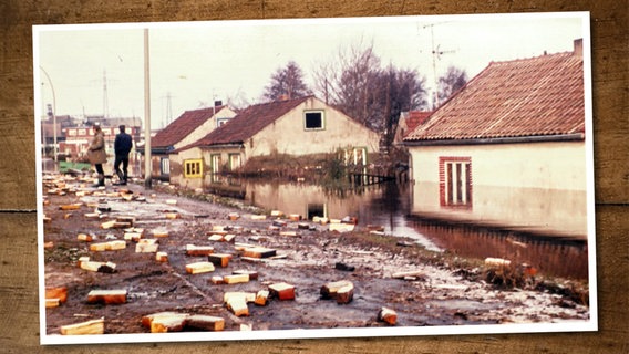 Hamburg-Waltershof nach der Sturmflut 1976. © Privat 
